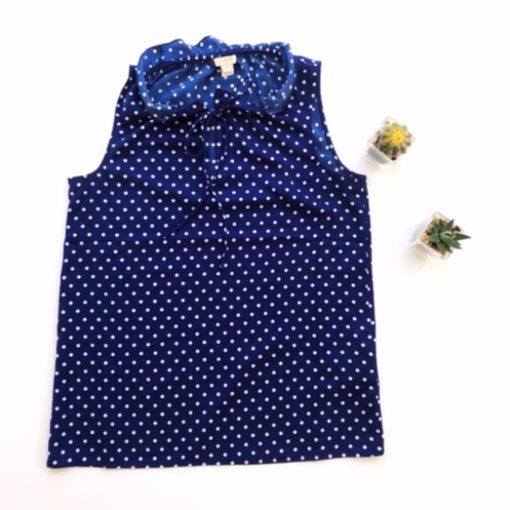 81% off J.Crew Polka Dot spring Sleeveless Blouse